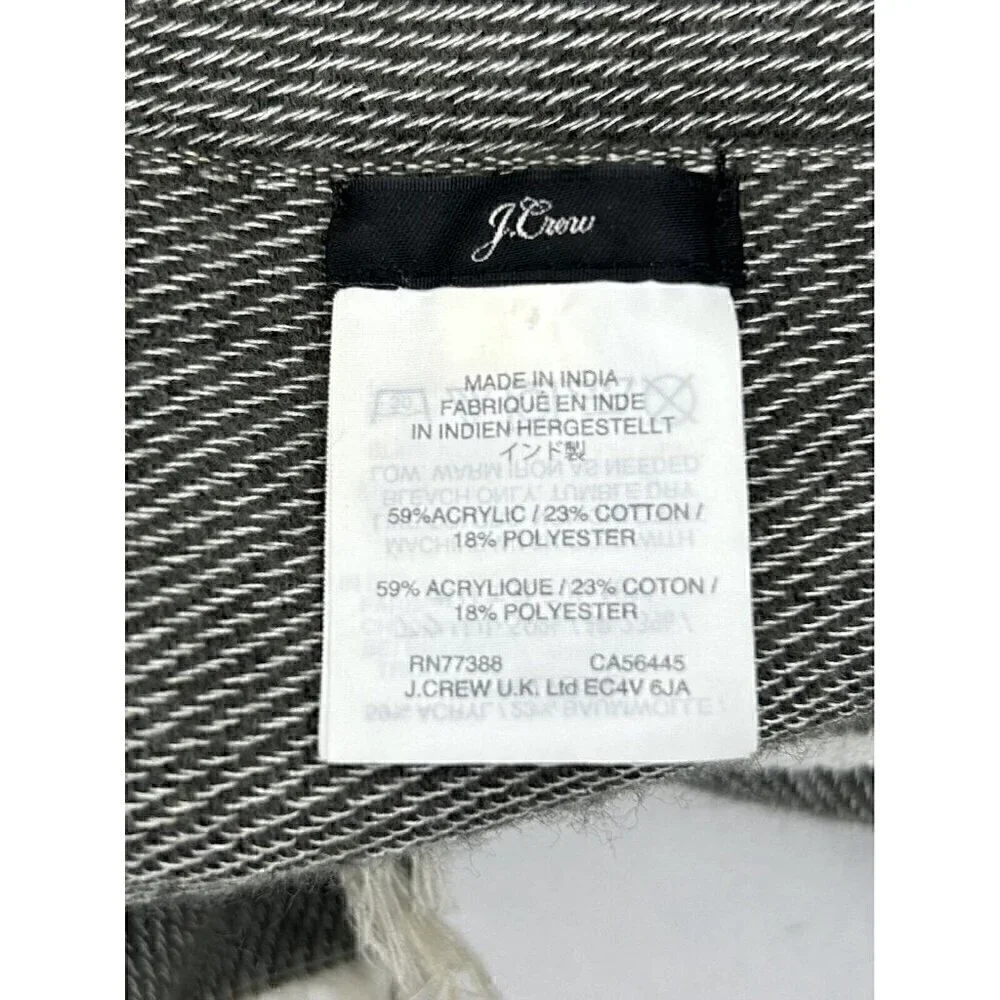 J. Crew Striped Cape Scarf With Armholes One Size Gray White Lightweight Vintage